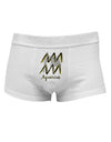 Aquarius Symbol Mens Cotton Trunk Underwear-Men's Trunk Underwear-NDS Wear-White-Small-Davson Sales