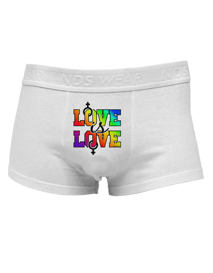 Love Is Love Lesbian Pride Mens Cotton Trunk Underwear-Men's Trunk Underwear-NDS Wear-White-Small-Davson Sales