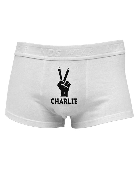 Hand Peace Sign - Charlie DesignMens Cotton Trunk Underwear by TooLoud-Men's Trunk Underwear-NDS Wear-White-Small-Davson Sales