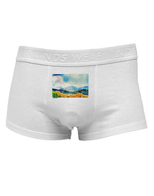 Colorado Mountain Scene Mens Cotton Trunk Underwear-Men's Trunk Underwear-NDS Wear-White-Small-Davson Sales