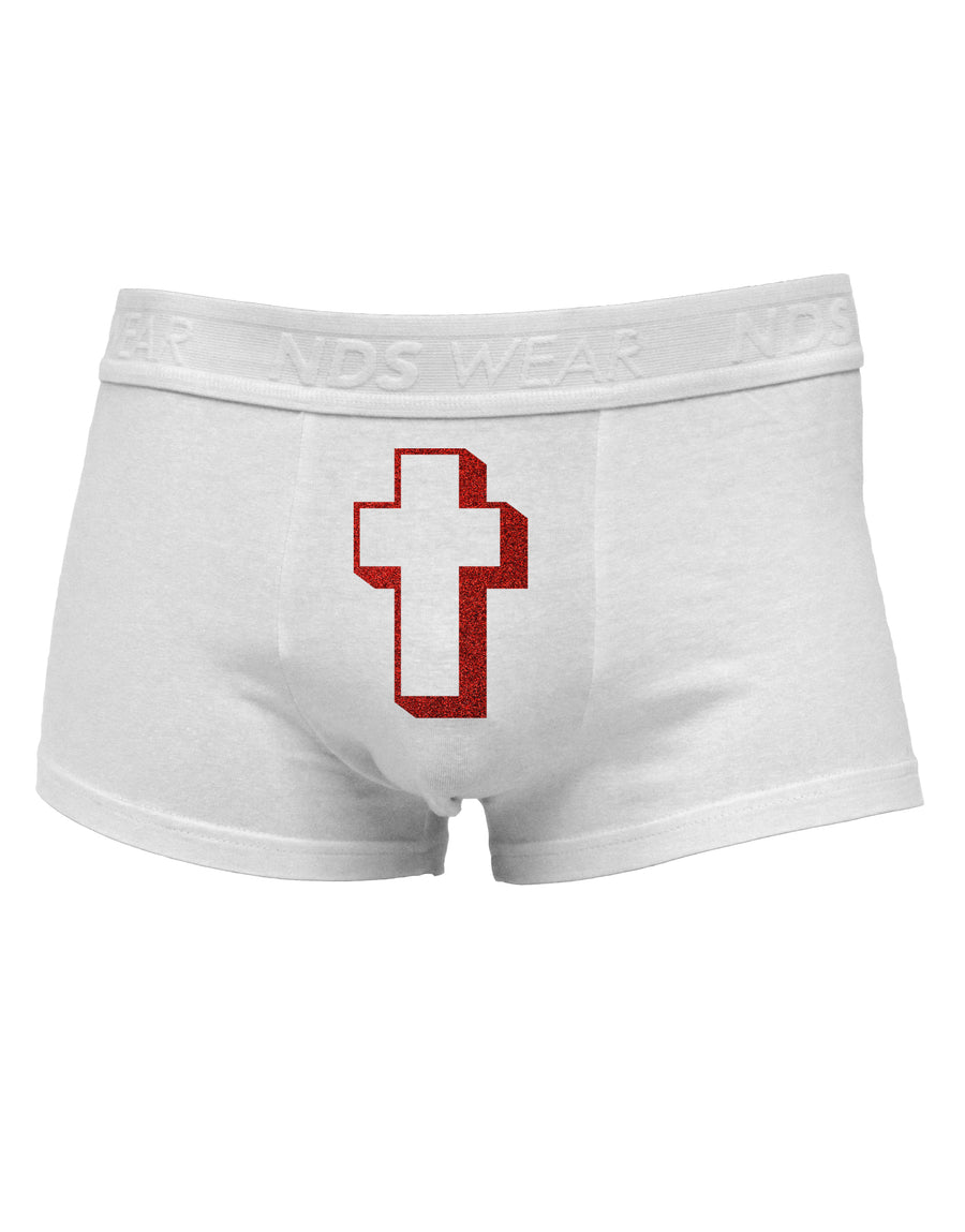 Simple Cross Design Glitter - Red Mens Cotton Trunk Underwear by TooLoud-Men's Trunk Underwear-NDS Wear-White-Small-Davson Sales