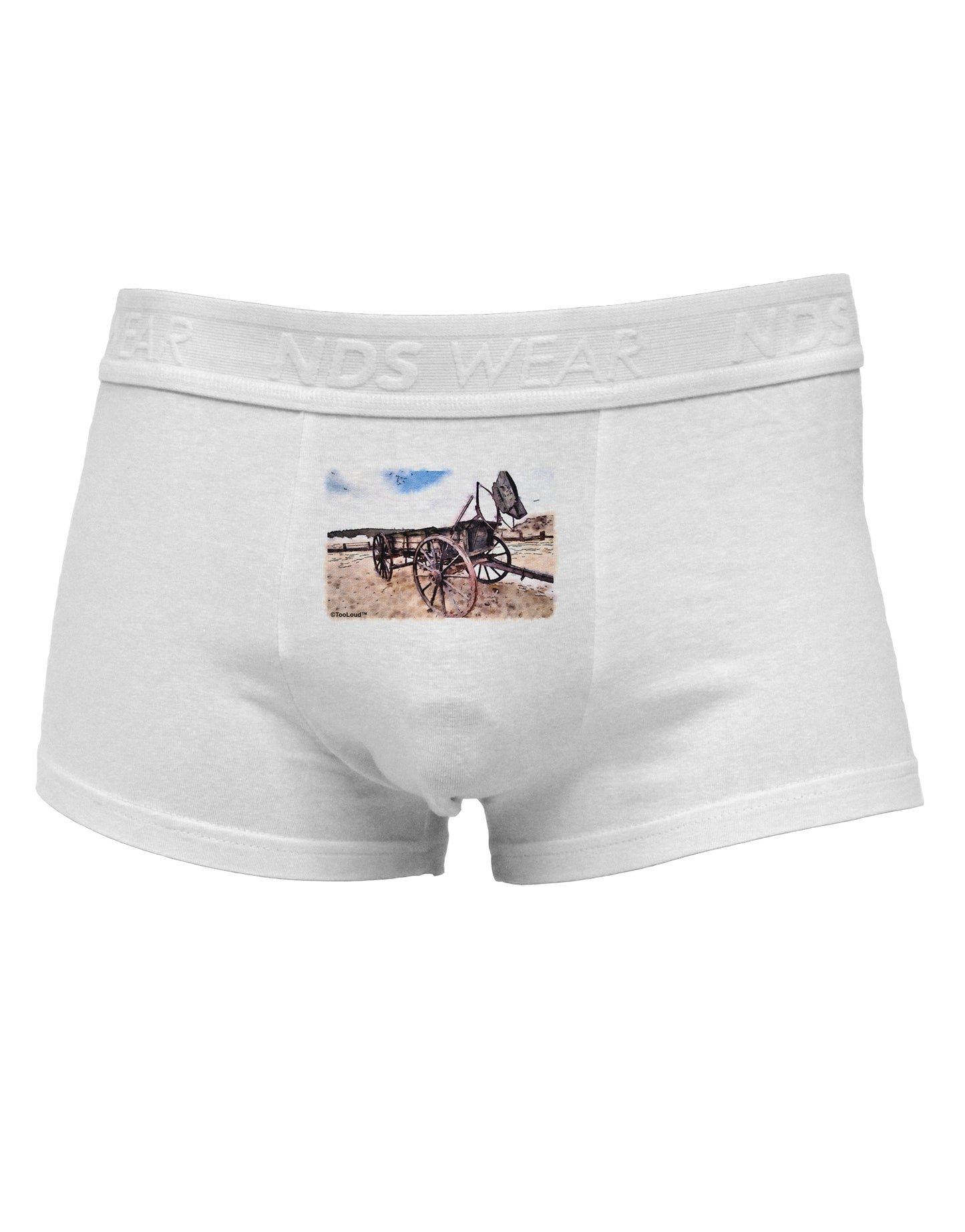 Antique Vehicle Mens Cotton Trunk Underwear-Men's Trunk Underwear-NDS Wear-White-Small-Davson Sales