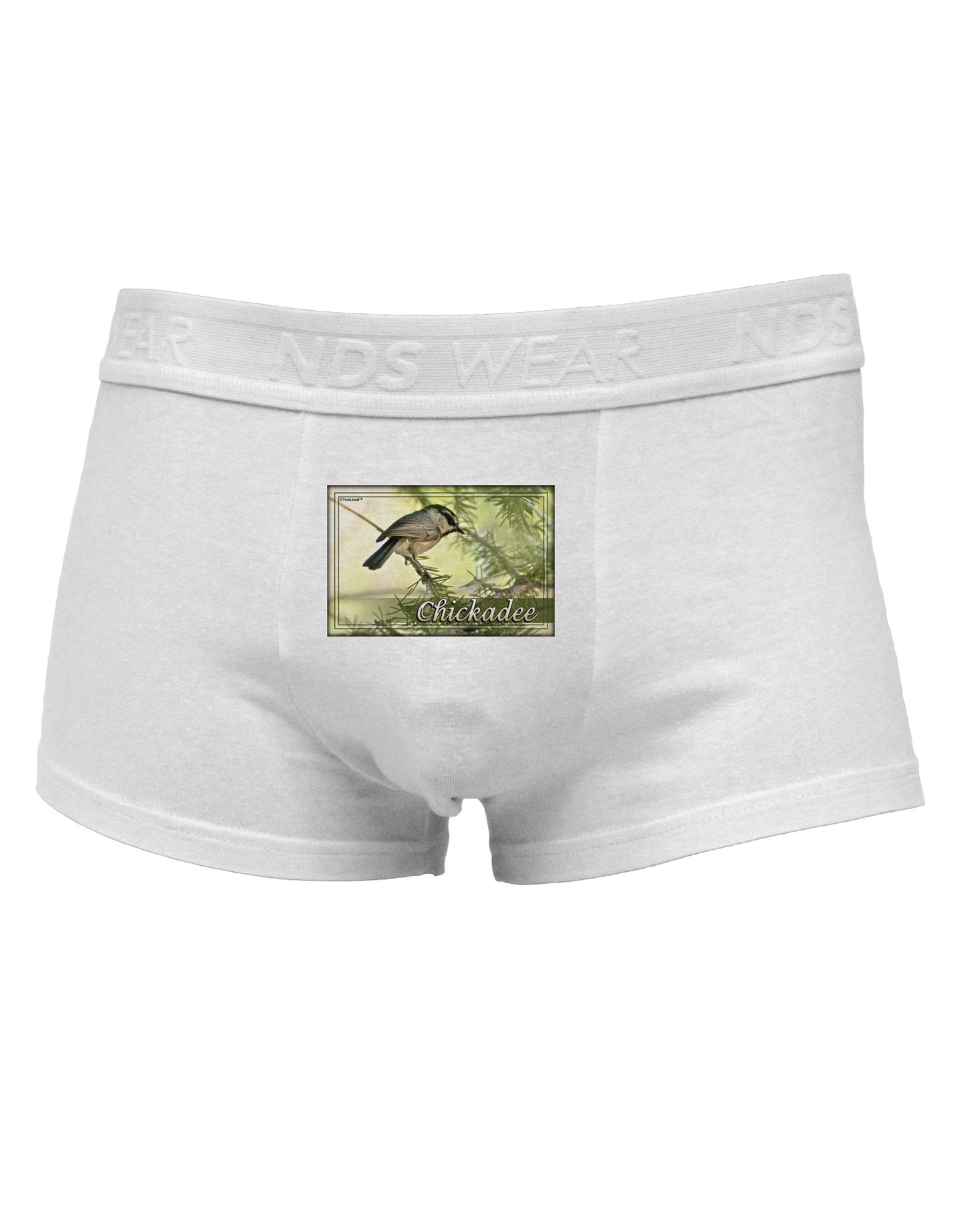 CO Chickadee with Text Mens Cotton Trunk Underwear-Men's Trunk Underwear-NDS Wear-White-Small-Davson Sales