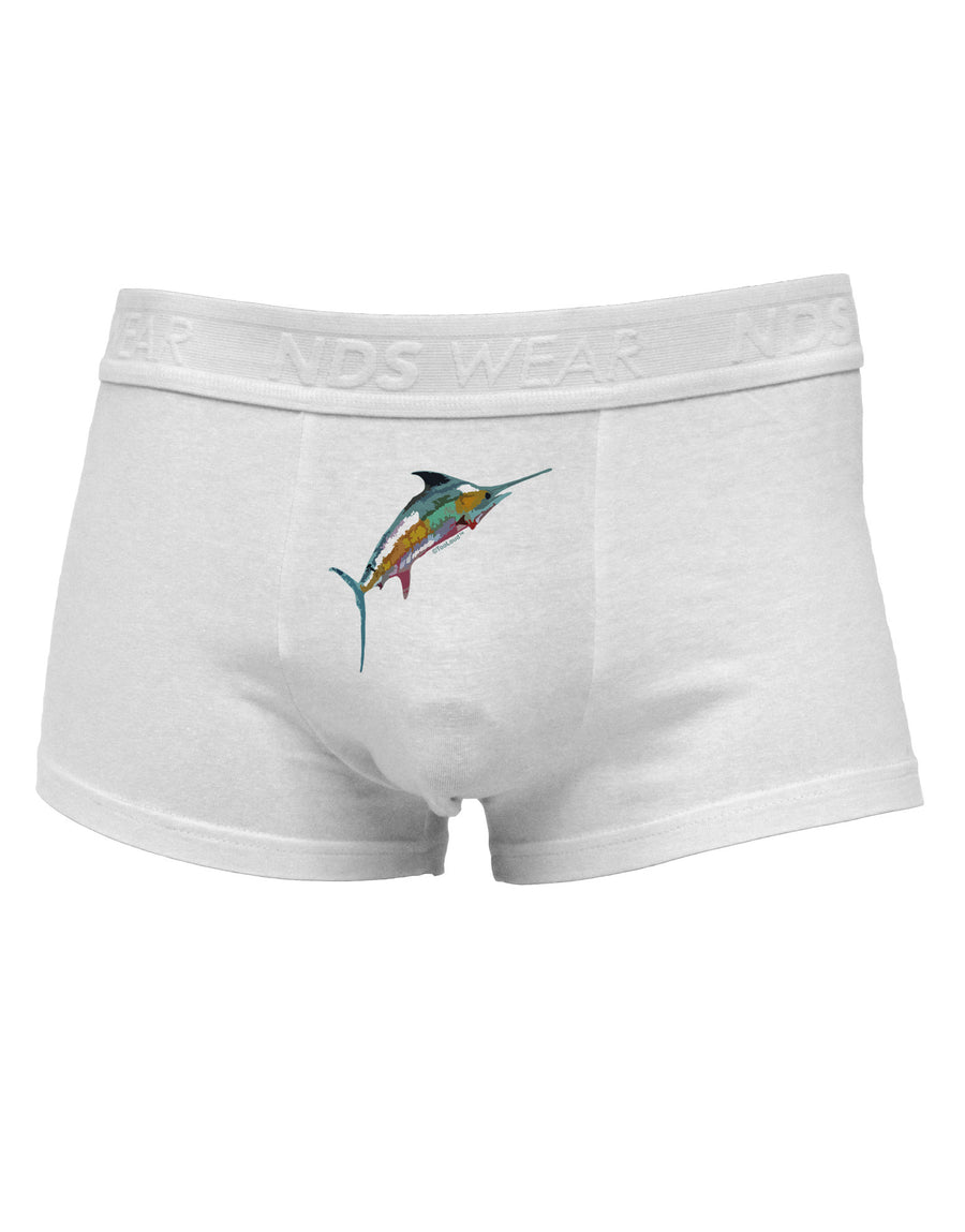 Colorful Vector Swordfish Mens Cotton Trunk Underwear-Men's Trunk Underwear-NDS Wear-White-Small-Davson Sales