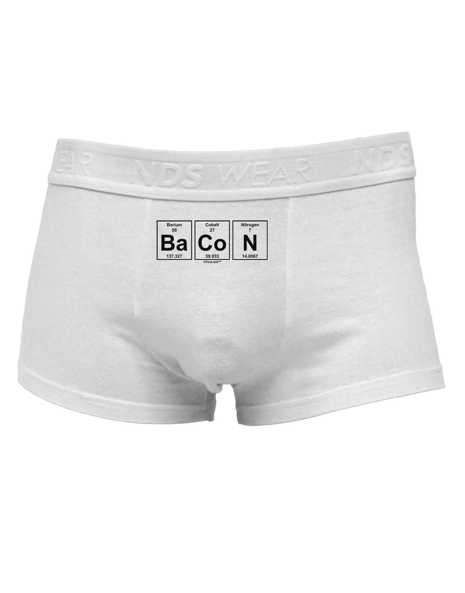 Bacon Periodic Table of ElementsMens Cotton Trunk Underwear by TooLoud-Men's Trunk Underwear-NDS Wear-White-Small-Davson Sales