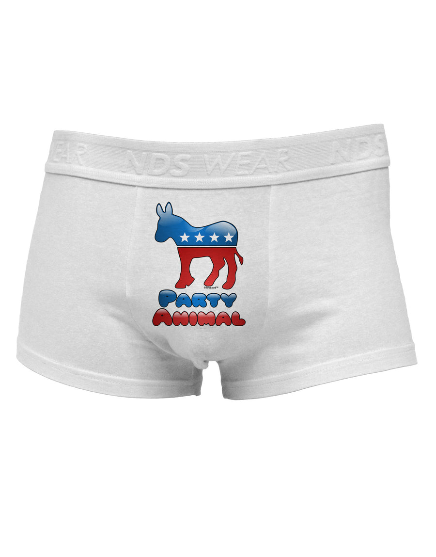 Democrat Party Animal Mens Cotton Trunk Underwear-Men's Trunk Underwear-NDS Wear-White-Small-Davson Sales