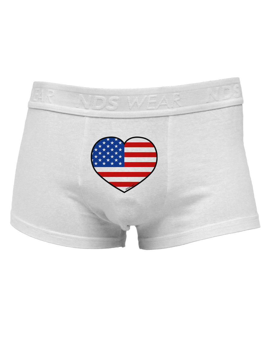 American Flag Heart Design Mens Cotton Trunk Underwear by TooLoud-Men's Trunk Underwear-NDS Wear-White-Small-Davson Sales