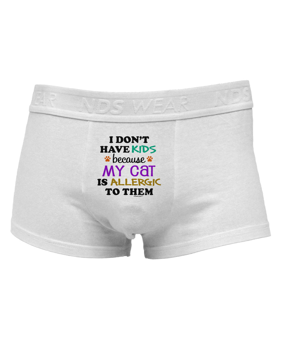 I Don't Have Kids - Cat Mens Cotton Trunk Underwear-Men's Trunk Underwear-NDS Wear-White-Small-Davson Sales