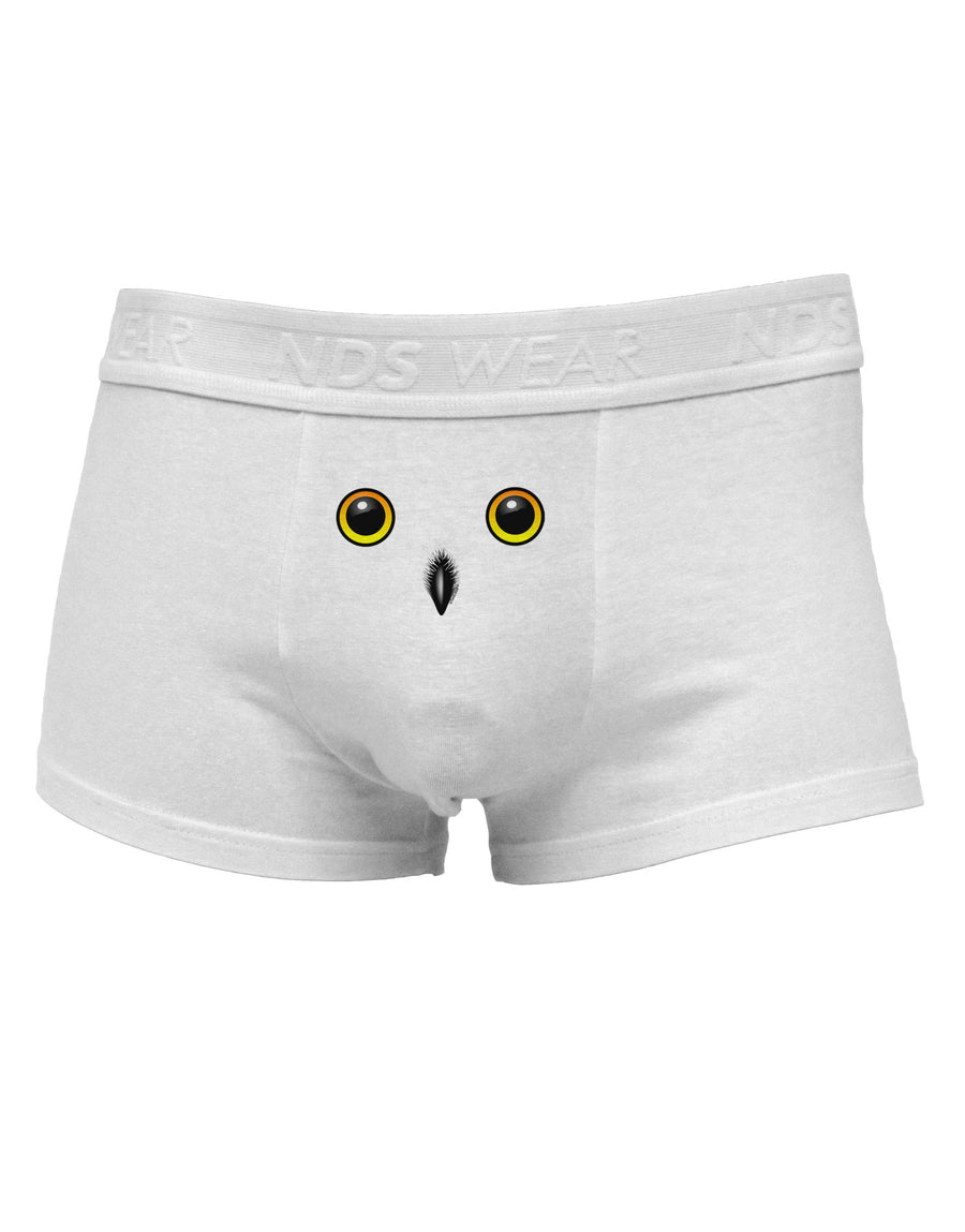 Cute Snowy Owl Face Mens Cotton Trunk Underwear-Men's Trunk Underwear-NDS Wear-White-Small-Davson Sales