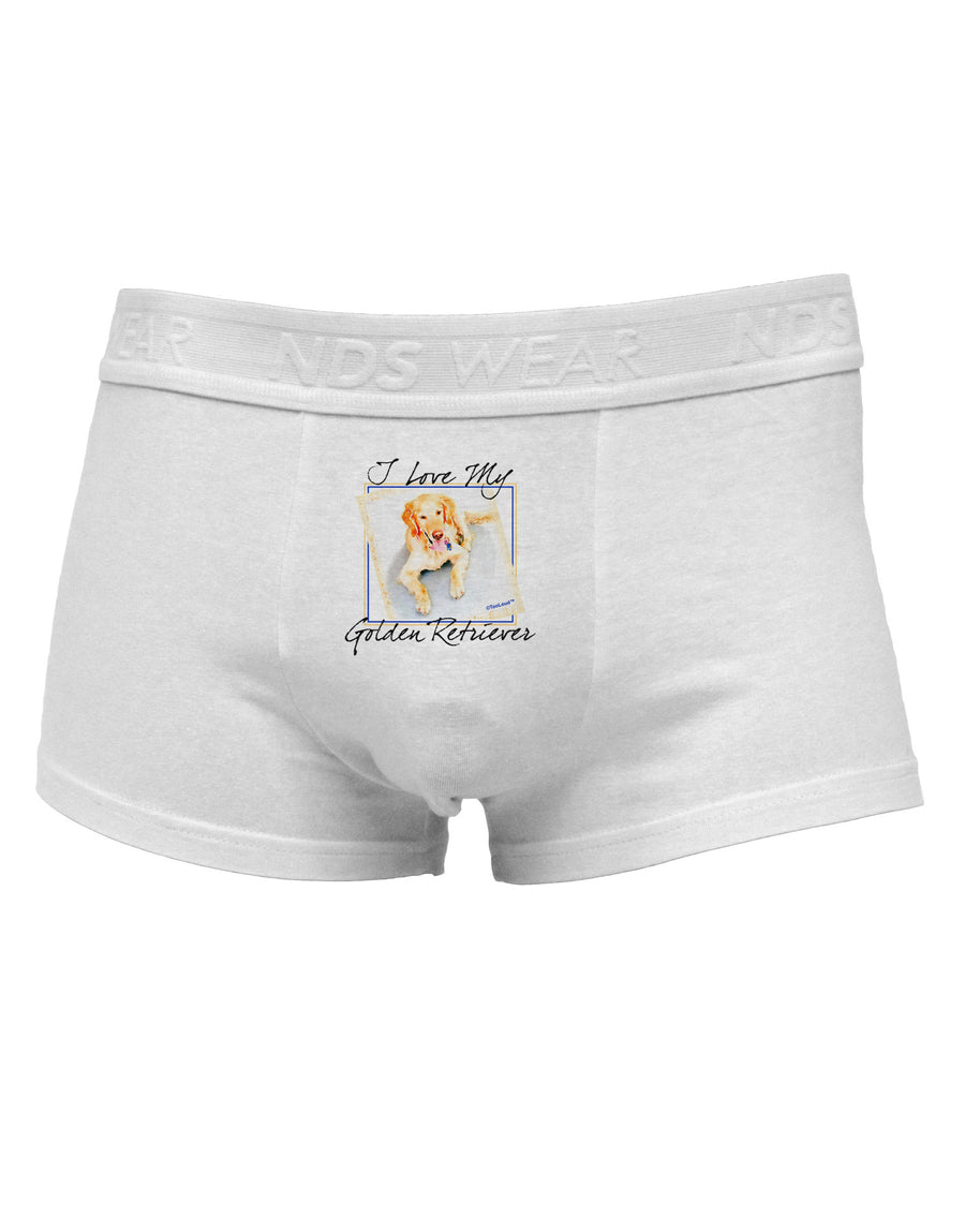 I Love My Golden Retriever Mens Cotton Trunk Underwear-Men's Trunk Underwear-NDS Wear-White-Small-Davson Sales