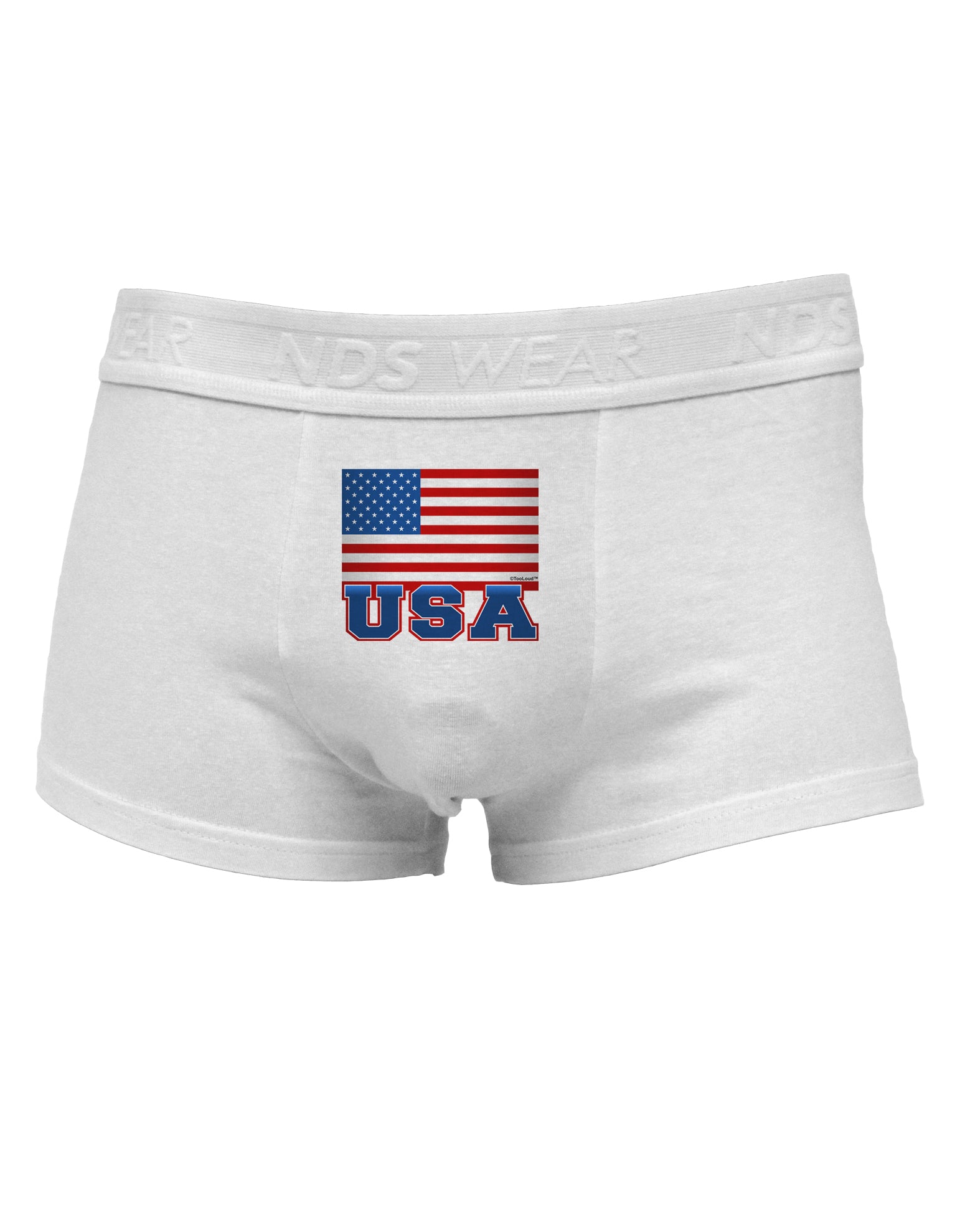 USA Flag Mens Cotton Trunk Underwear by TooLoud-Men's Trunk Underwear-NDS Wear-White-Small-Davson Sales