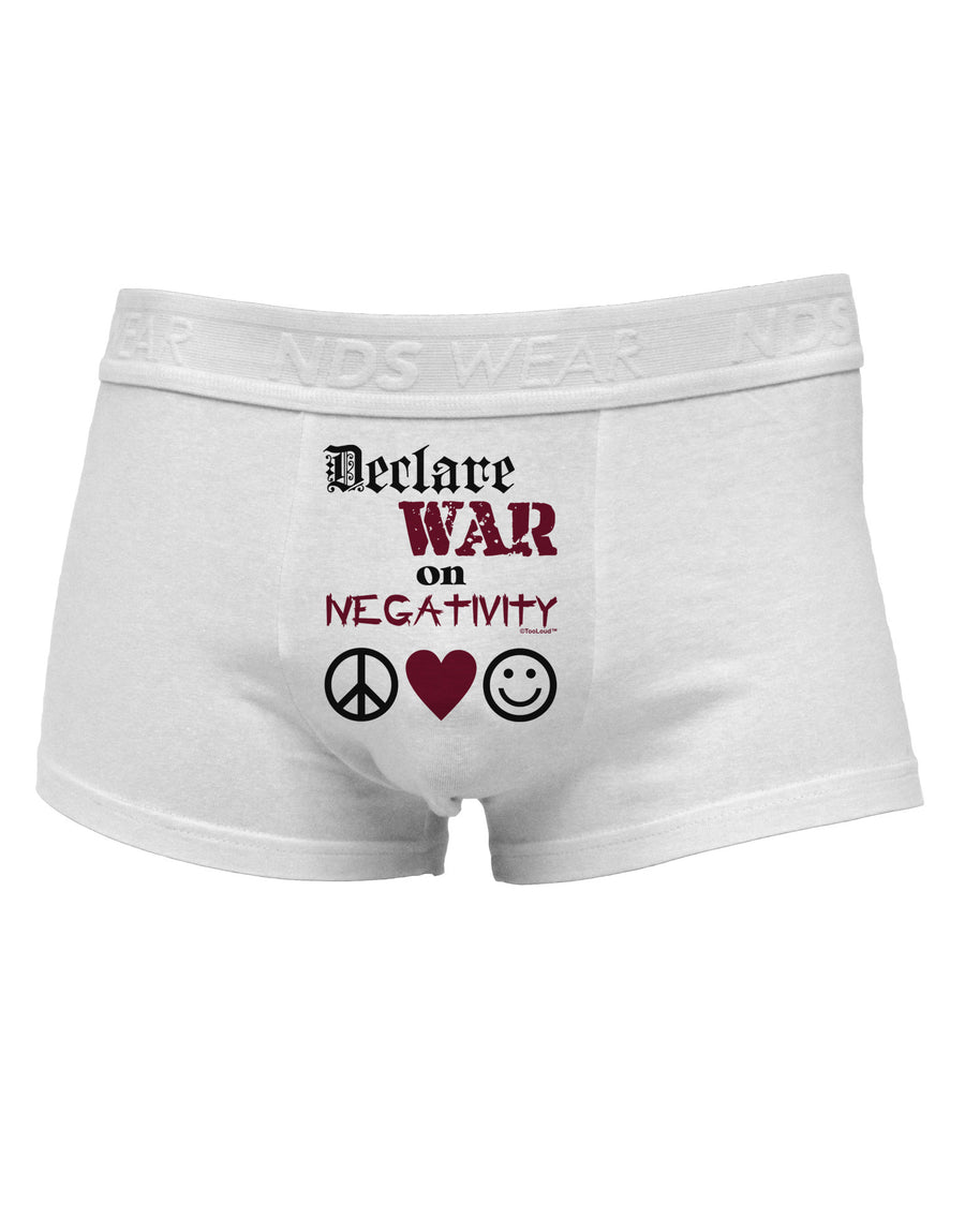 Declare War on Negativity Mens Cotton Trunk Underwear by NDS Wear-Men's Trunk Underwear-NDS Wear-White-Small-Davson Sales