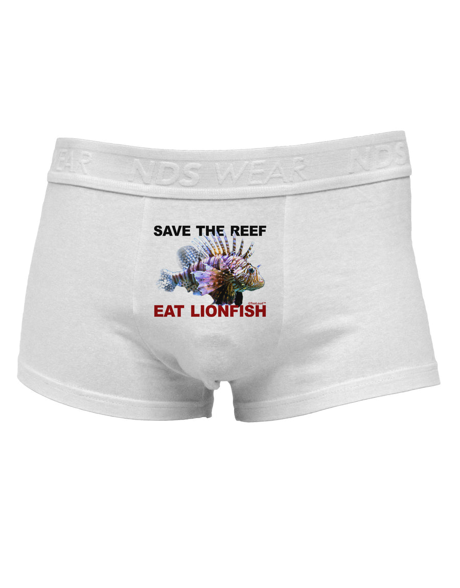 Save the Reef - Eat Lionfish Mens Cotton Trunk Underwear-Men's Trunk Underwear-NDS Wear-White-Small-Davson Sales