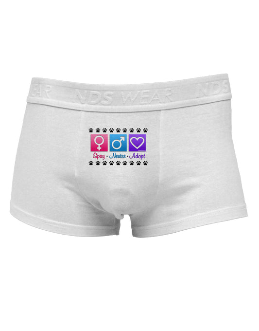 Spay Neuter Adopt Mens Cotton Trunk Underwear-Men's Trunk Underwear-NDS Wear-White-Small-Davson Sales