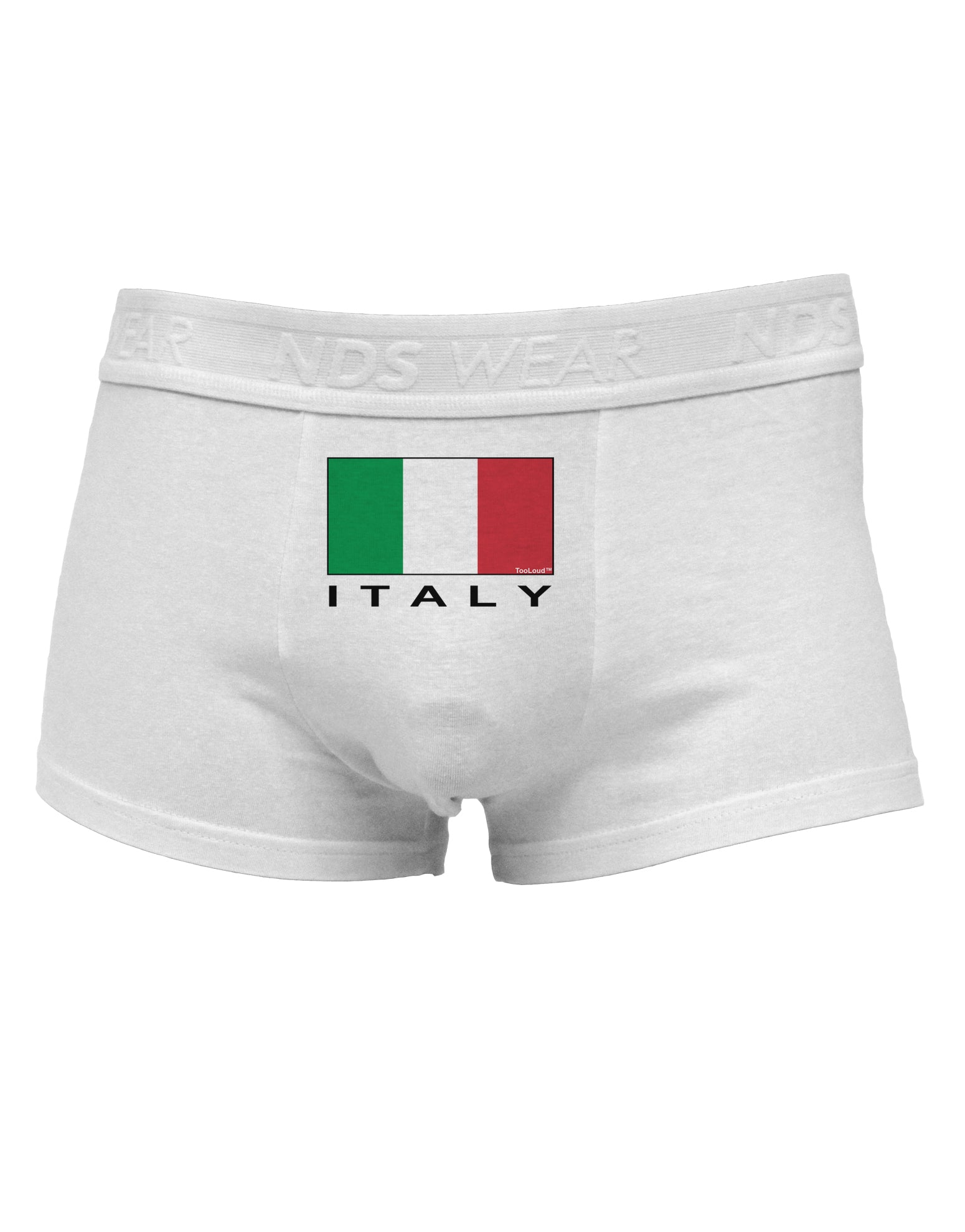Italian Flag - Italy Text Mens Cotton Trunk Underwear by TooLoud-Men's Trunk Underwear-NDS Wear-White-Small-Davson Sales