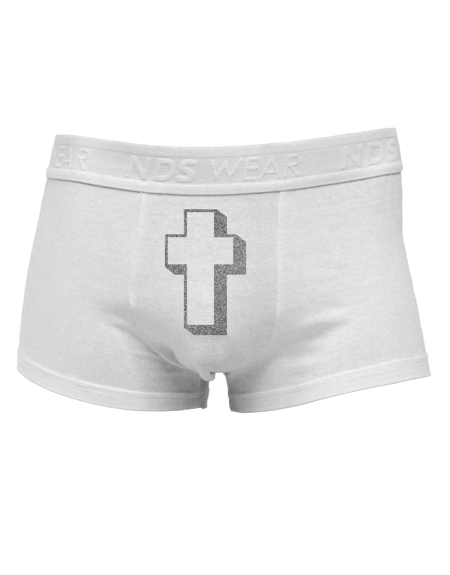 Simple Cross Design Glitter - Silver Mens Cotton Trunk Underwear by TooLoud-Men's Trunk Underwear-NDS Wear-White-Small-Davson Sales