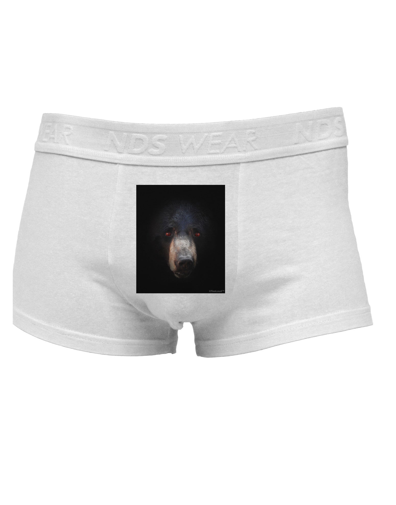 Scary Black Bear Mens Cotton Trunk Underwear-Men's Trunk Underwear-NDS Wear-White-Small-Davson Sales