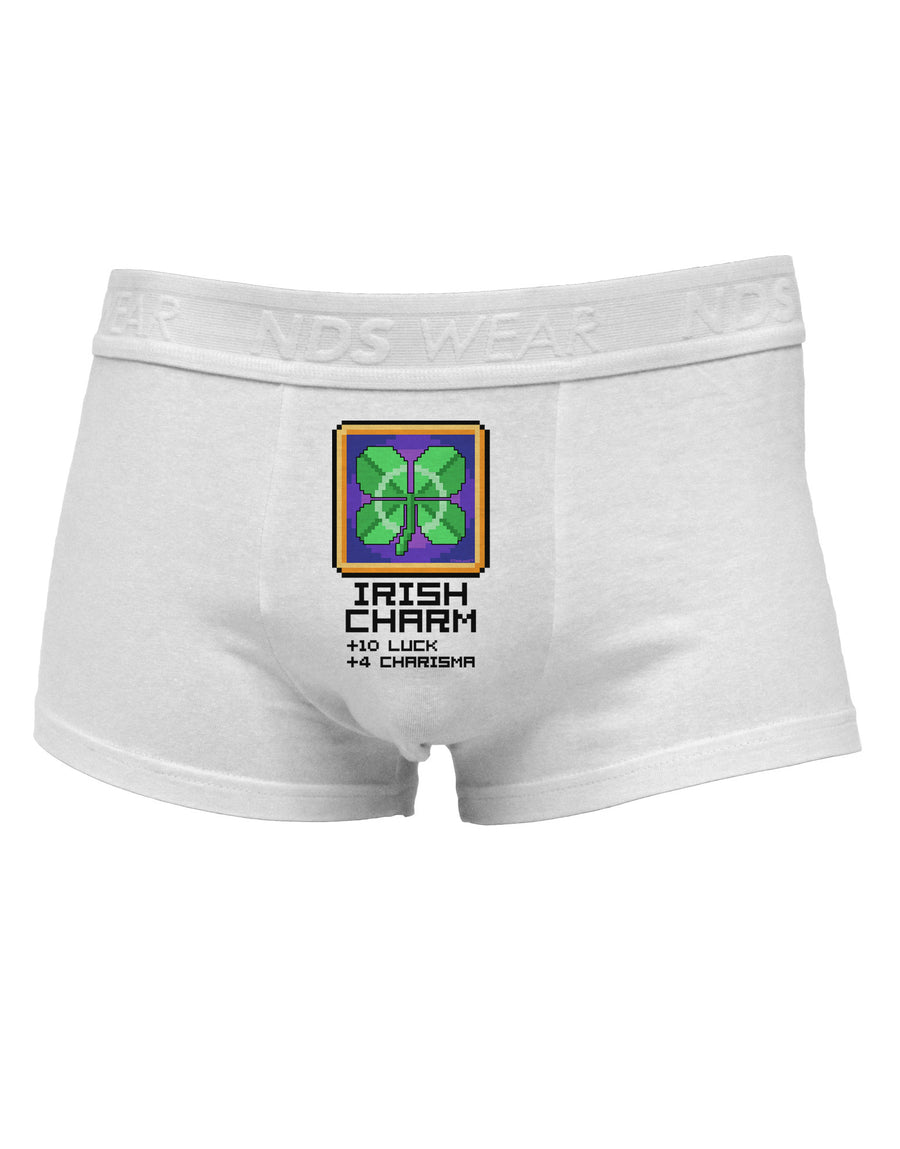 Pixel Irish Charm Item Mens Cotton Trunk Underwear-Men's Trunk Underwear-NDS Wear-White-Small-Davson Sales