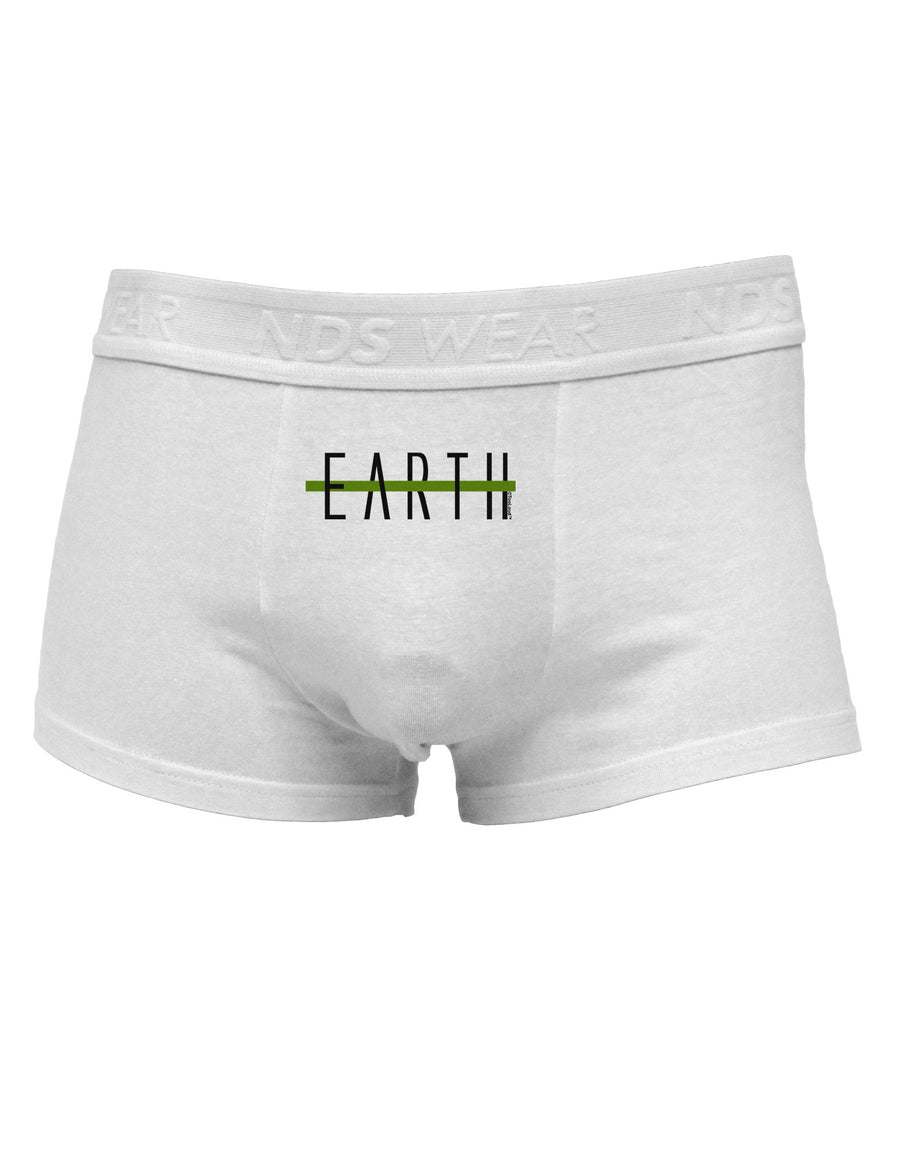 Planet Earth Text Only Mens Cotton Trunk Underwear-Men's Trunk Underwear-NDS Wear-White-Small-Davson Sales