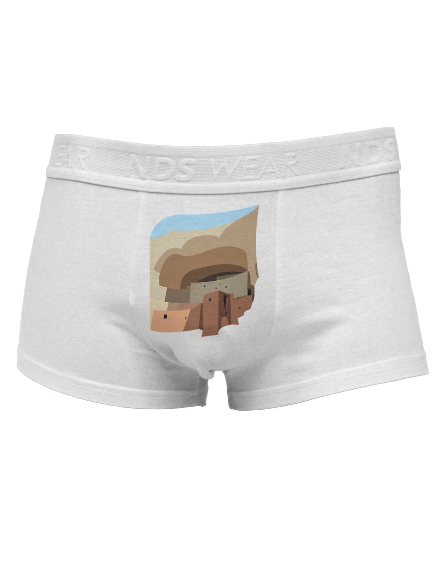 Montezuma Castle Artwork Mens Cotton Trunk Underwear-Men's Trunk Underwear-NDS Wear-White-Small-Davson Sales