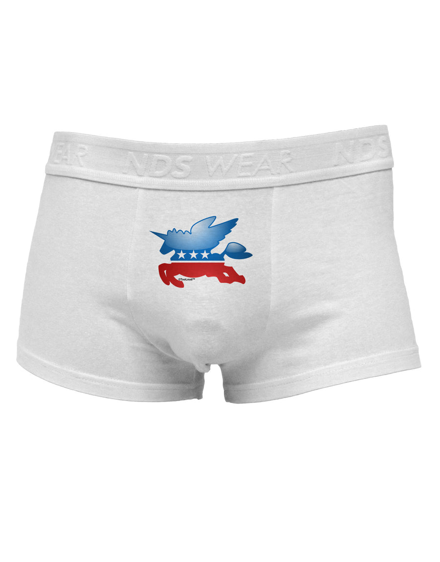 TooLoud Unicorn Political Symbol Mens Cotton Trunk Underwear-Men's Trunk Underwear-NDS Wear-White-Small-Davson Sales