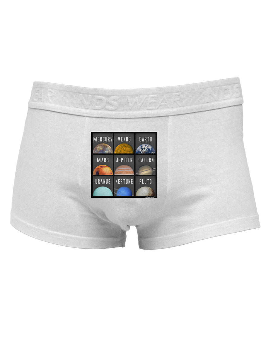 Solar System Squares Mens Cotton Trunk Underwear-Men's Trunk Underwear-NDS Wear-White-Small-Davson Sales