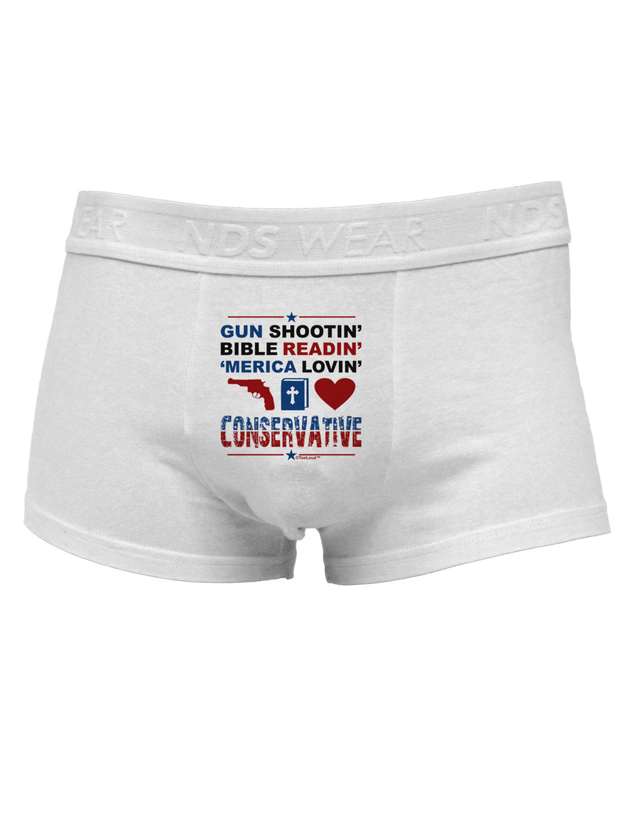 Gun Shootin' Conservative Mens Cotton Trunk Underwear-Men's Trunk Underwear-NDS Wear-White-Small-Davson Sales