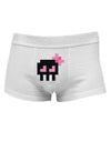 Retro 8-Bit Skull with Pink Bow Mens Cotton Trunk Underwear-Men's Trunk Underwear-NDS Wear-White-Small-Davson Sales