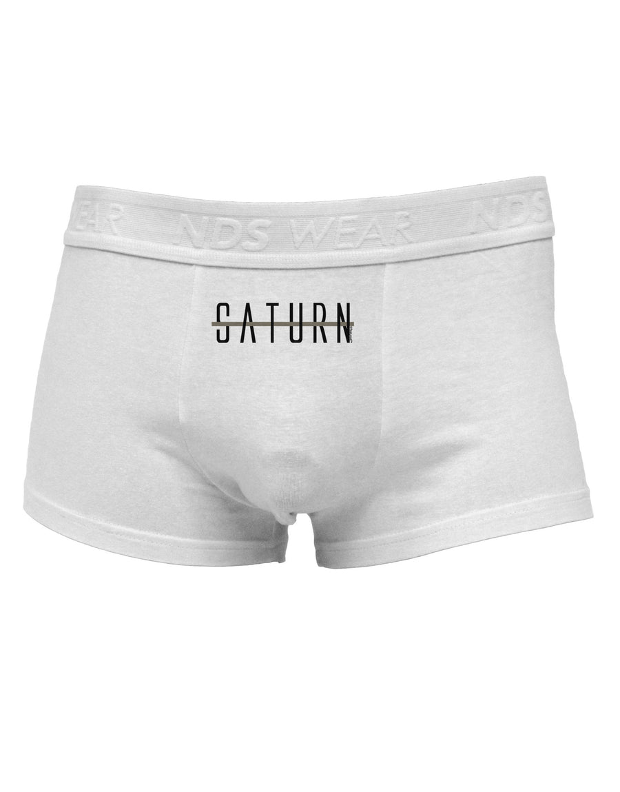 Planet Saturn Text Only Mens Cotton Trunk Underwear-Men's Trunk Underwear-NDS Wear-White-Small-Davson Sales