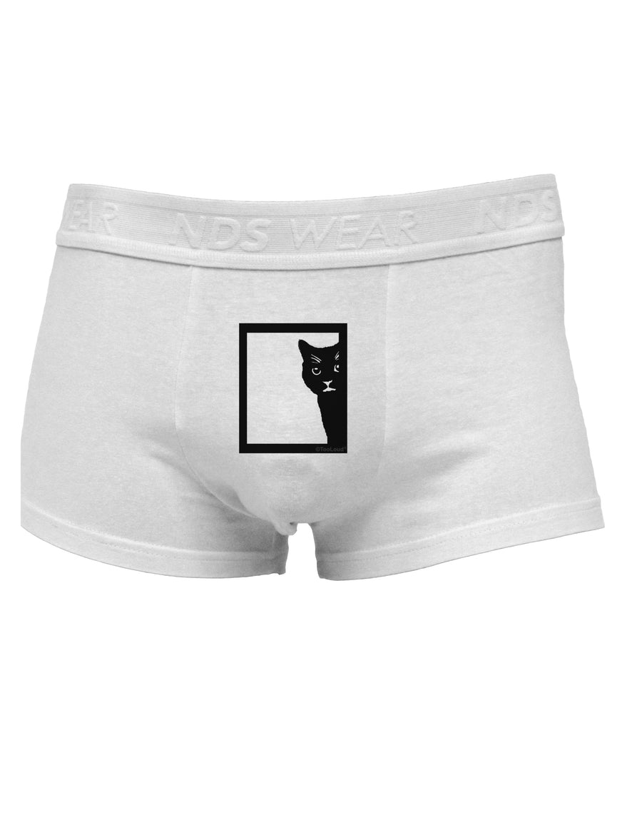 Cat Peeking Mens Cotton Trunk Underwear by TooLoud-Men's Trunk Underwear-NDS Wear-White-Small-Davson Sales