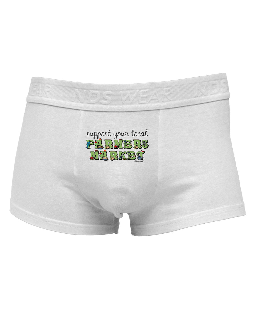 Support Your Local Farmers Market - Color Mens Cotton Trunk Underwear-Men's Trunk Underwear-NDS Wear-White-Small-Davson Sales