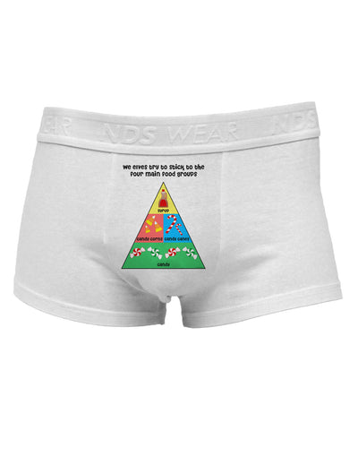 Main Food Groups of an Elf - Christmas Mens Cotton Trunk Underwear-Men's Trunk Underwear-TooLoud-White-Small-Davson Sales