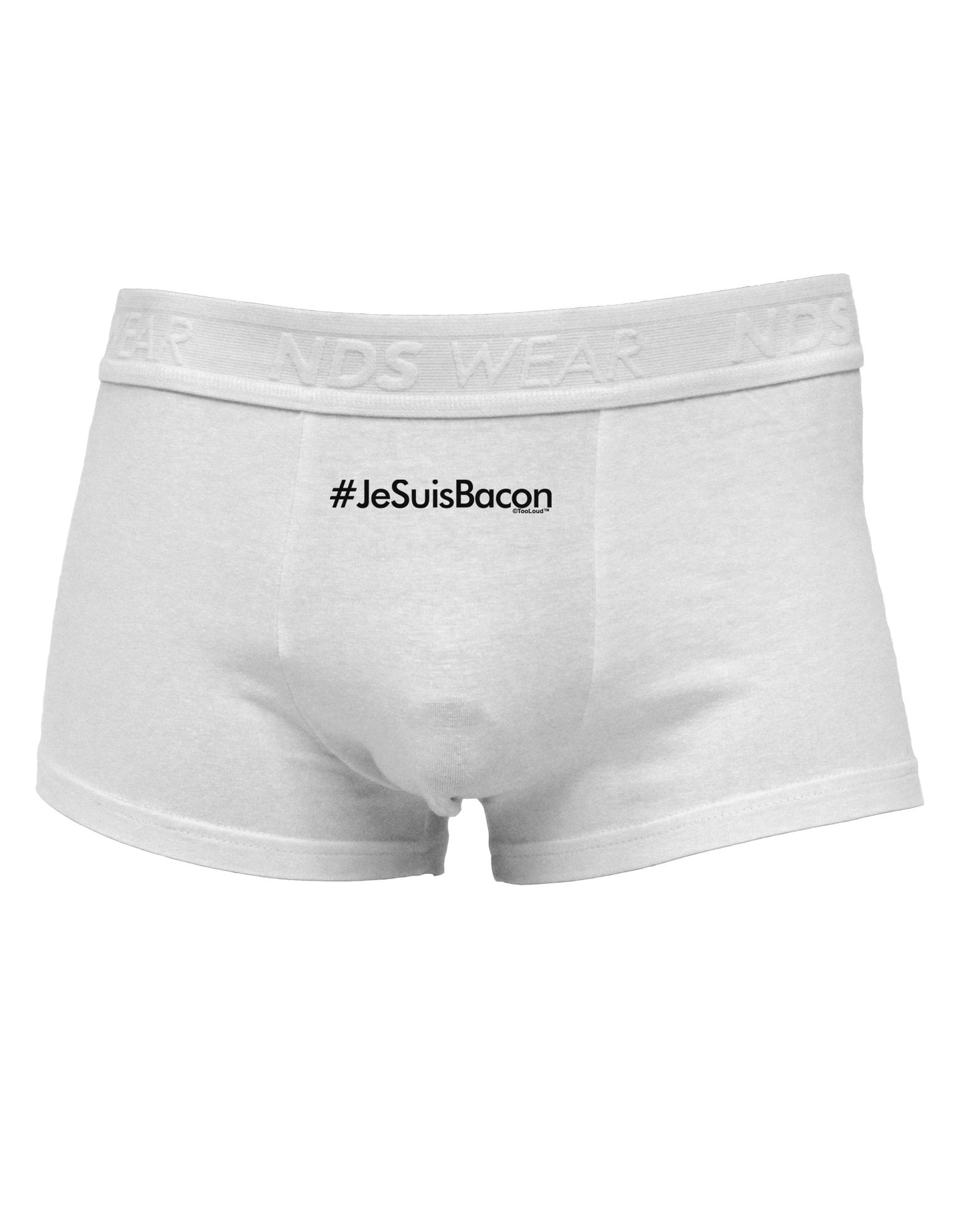 Hashtag JeSuisBacon Mens Cotton Trunk Underwear-Men's Trunk Underwear-NDS Wear-White-Small-Davson Sales