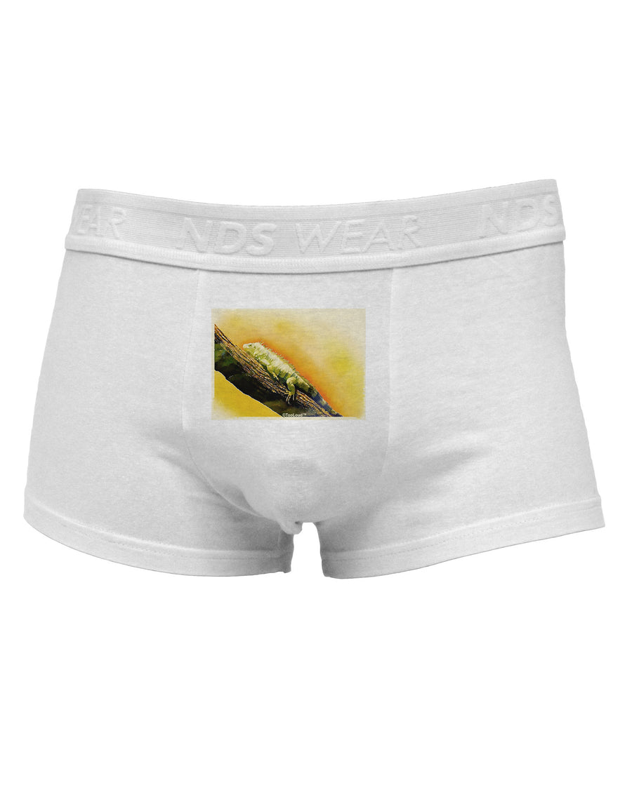 Iguana Watercolor Mens Cotton Trunk Underwear-Men's Trunk Underwear-NDS Wear-White-Small-Davson Sales