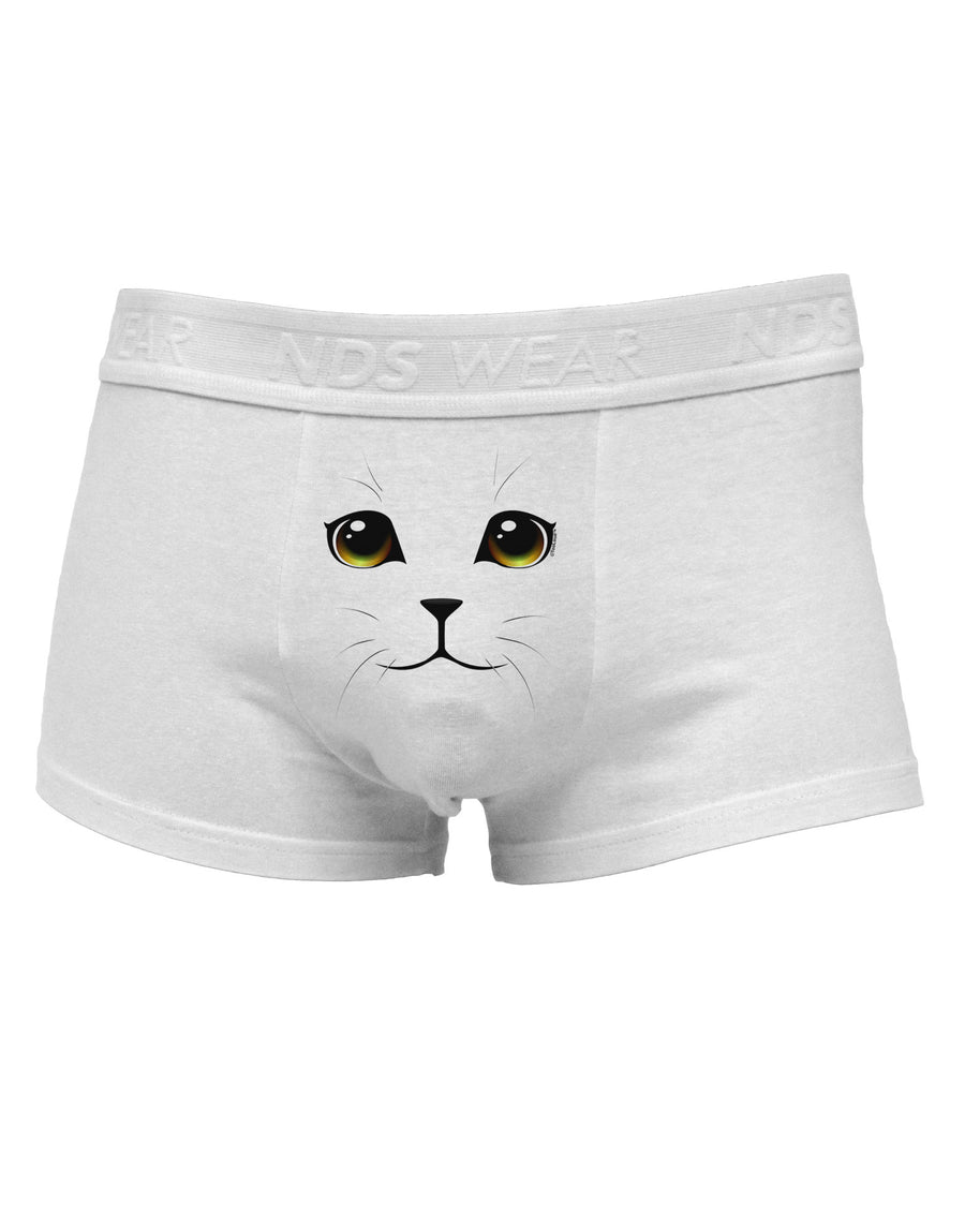 TooLoud Yellow Amber-Eyed Cute Cat Face Mens Cotton Trunk Underwear-Men's Trunk Underwear-NDS Wear-White-Small-Davson Sales