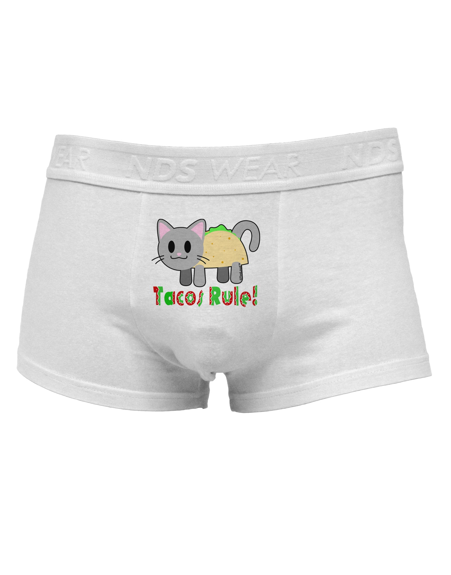 Tacos Rule Taco Cat Design Mens Cotton Trunk Underwear by TooLoud-Men's Trunk Underwear-NDS Wear-White-Small-Davson Sales