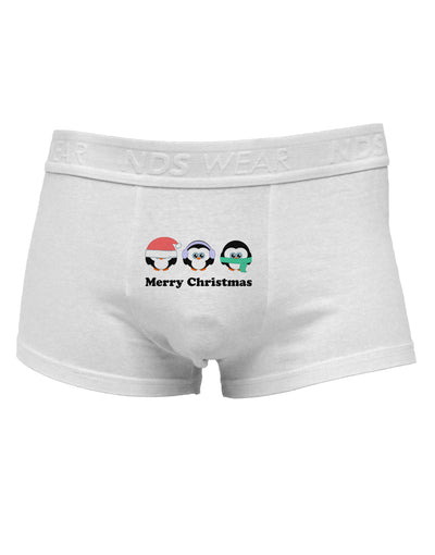 Merry Christmas Penguins See Hear Speak No Evil Mens Cotton Trunk Underwear-Men's Trunk Underwear-TooLoud-White-Small-Davson Sales