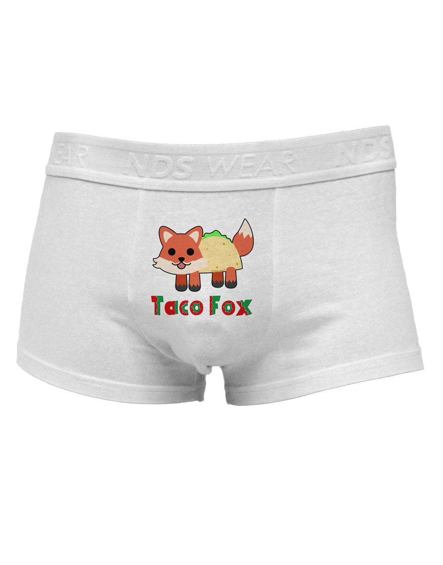 Cute Taco Fox Text Mens Cotton Trunk Underwear-Men's Trunk Underwear-NDS Wear-White-Small-Davson Sales