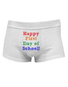 Happy First Day of School Mens Cotton Trunk Underwear-Men's Trunk Underwear-NDS Wear-White-Small-Davson Sales