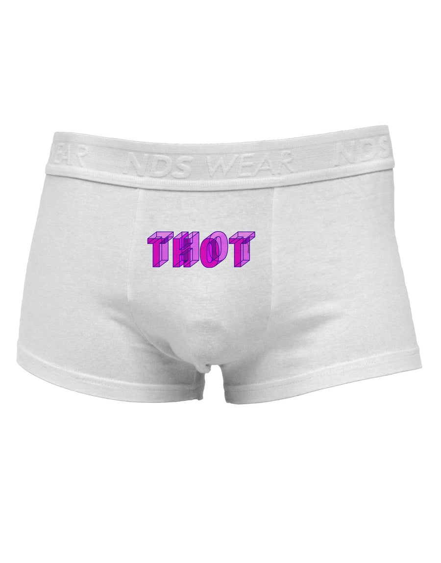 THOT Artistic Text Mens Cotton Trunk Underwear-Men's Trunk Underwear-NDS Wear-White-Small-Davson Sales