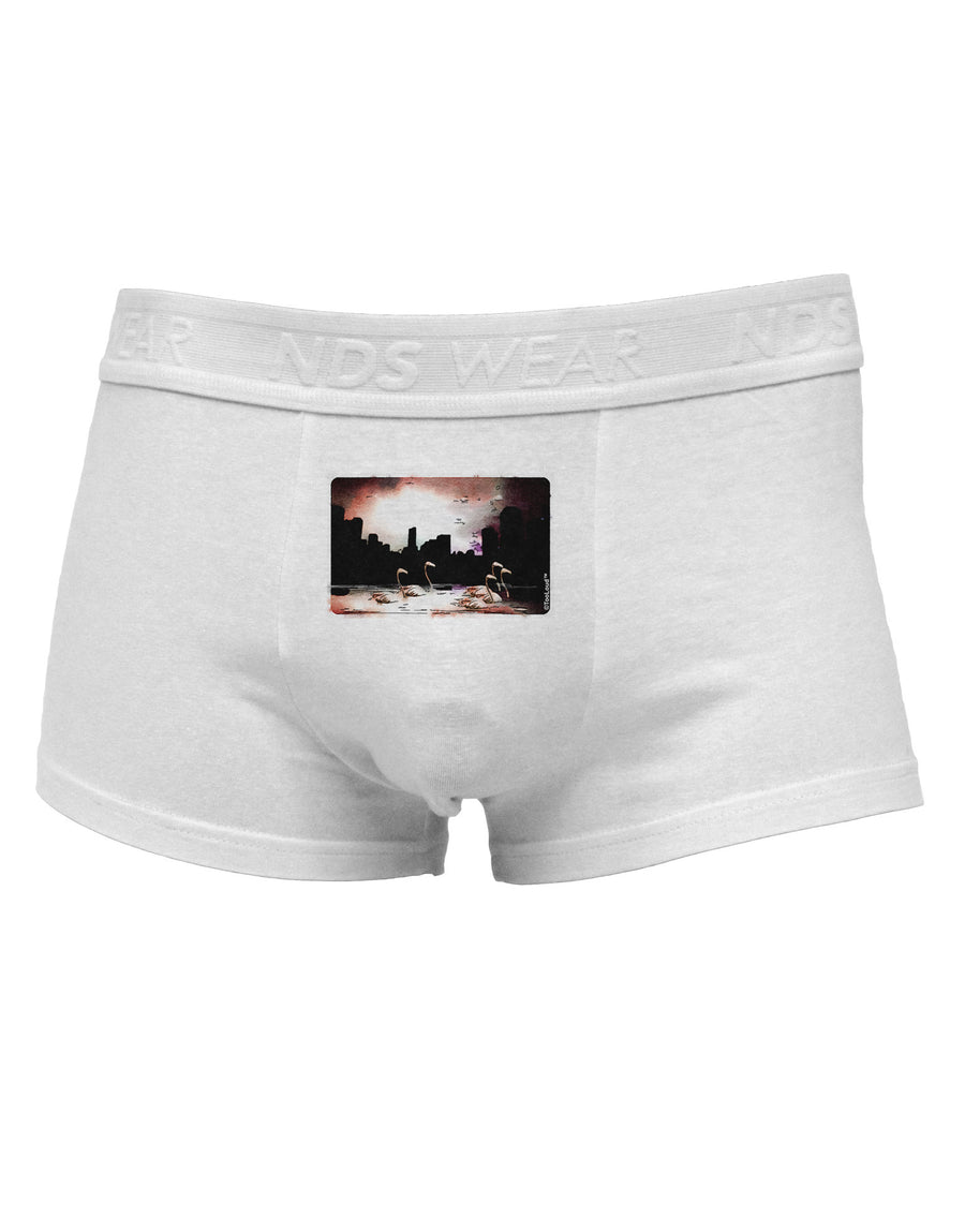 Nighttime Flamingos Mens Cotton Trunk Underwear-Men's Trunk Underwear-NDS Wear-White-Small-Davson Sales