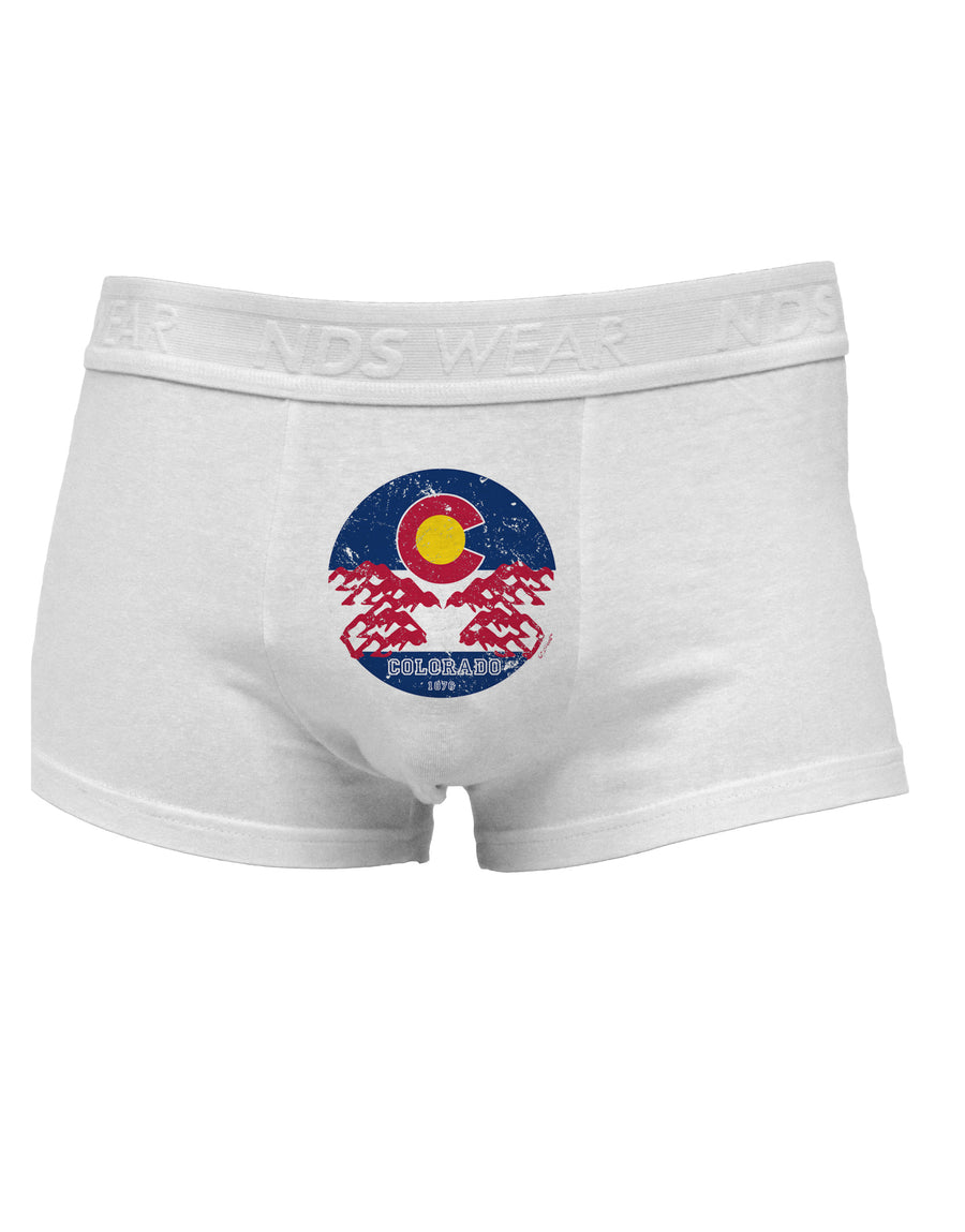 Grunge Colorado Emblem Flag Mens Cotton Trunk Underwear-Men's Trunk Underwear-NDS Wear-White-Small-Davson Sales