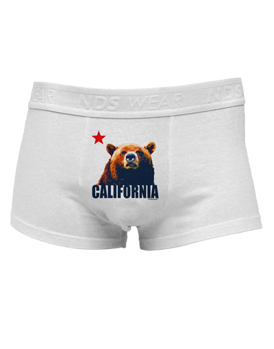 California Republic Design - Grizzly Bear and StarMens Cotton Trunk Underwear by TooLoud-Men's Trunk Underwear-NDS Wear-White-Small-Davson Sales