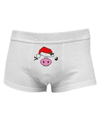 Kyu-T Face Oinkette Santa Hat Girl PigMens Cotton Trunk Underwear-Men's Trunk Underwear-NDS Wear-White-Small-Davson Sales