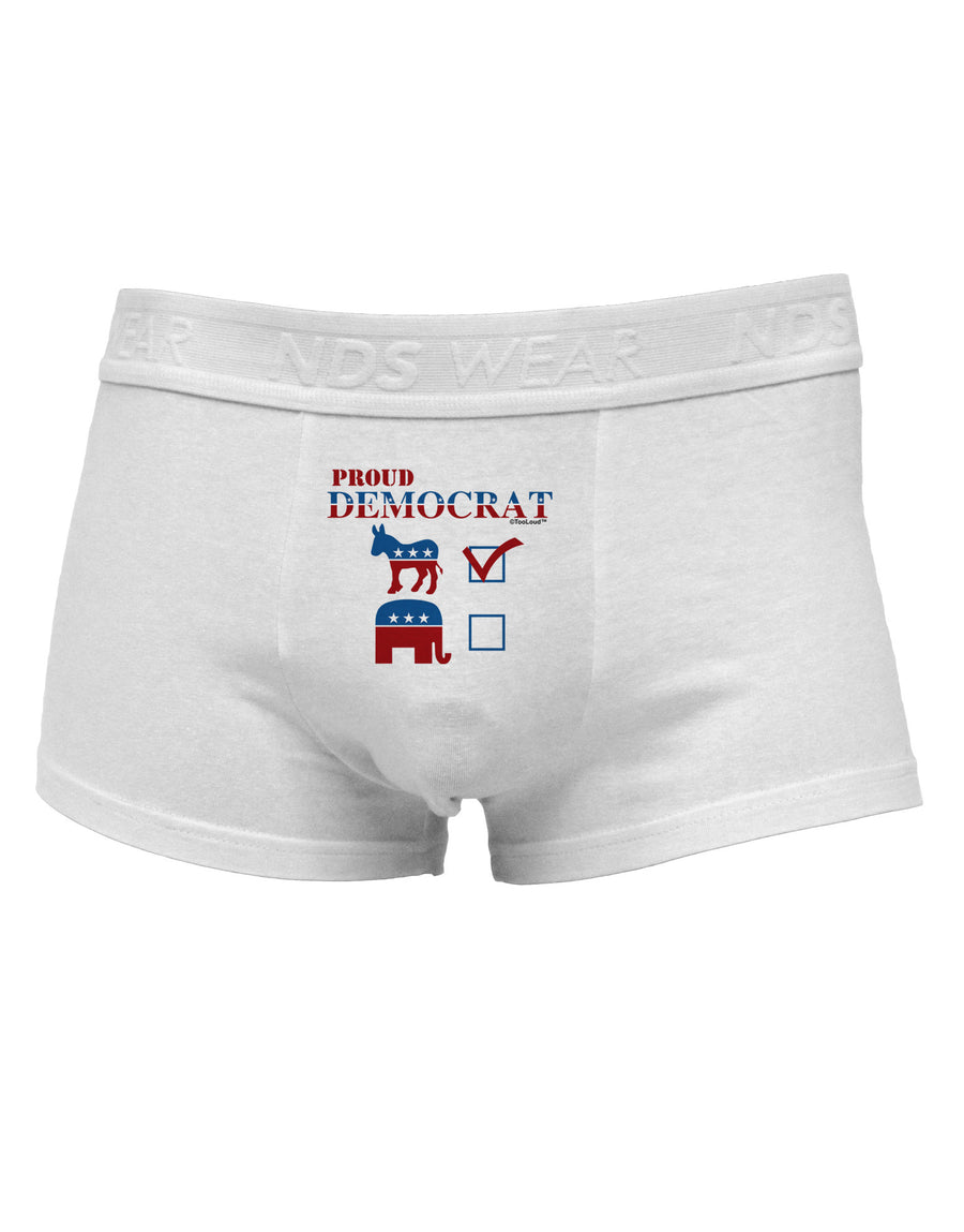 Proud Democrat Checkmark Mens Cotton Trunk Underwear-Men's Trunk Underwear-NDS Wear-White-Small-Davson Sales