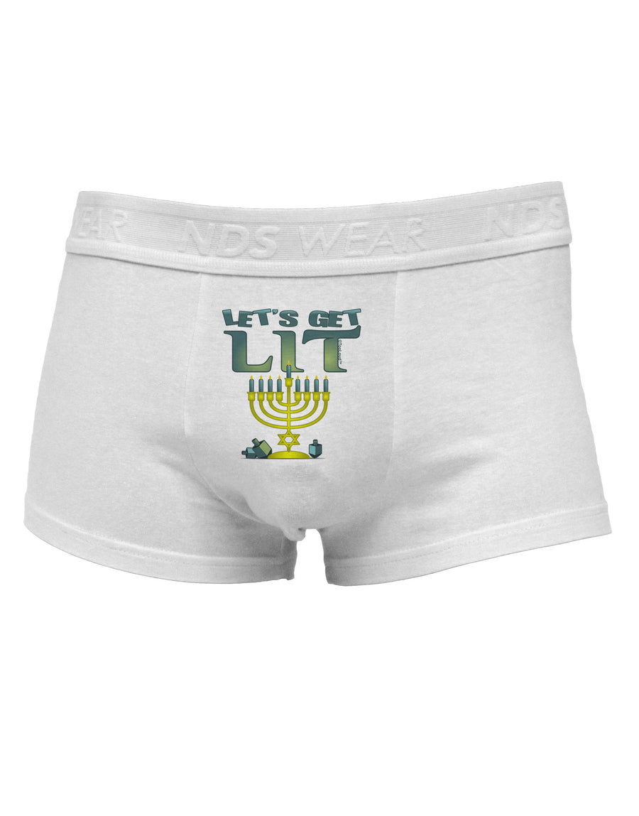 Let's Get Lit Menorah Mens Cotton Trunk Underwear-Men's Trunk Underwear-NDS Wear-White-Small-Davson Sales