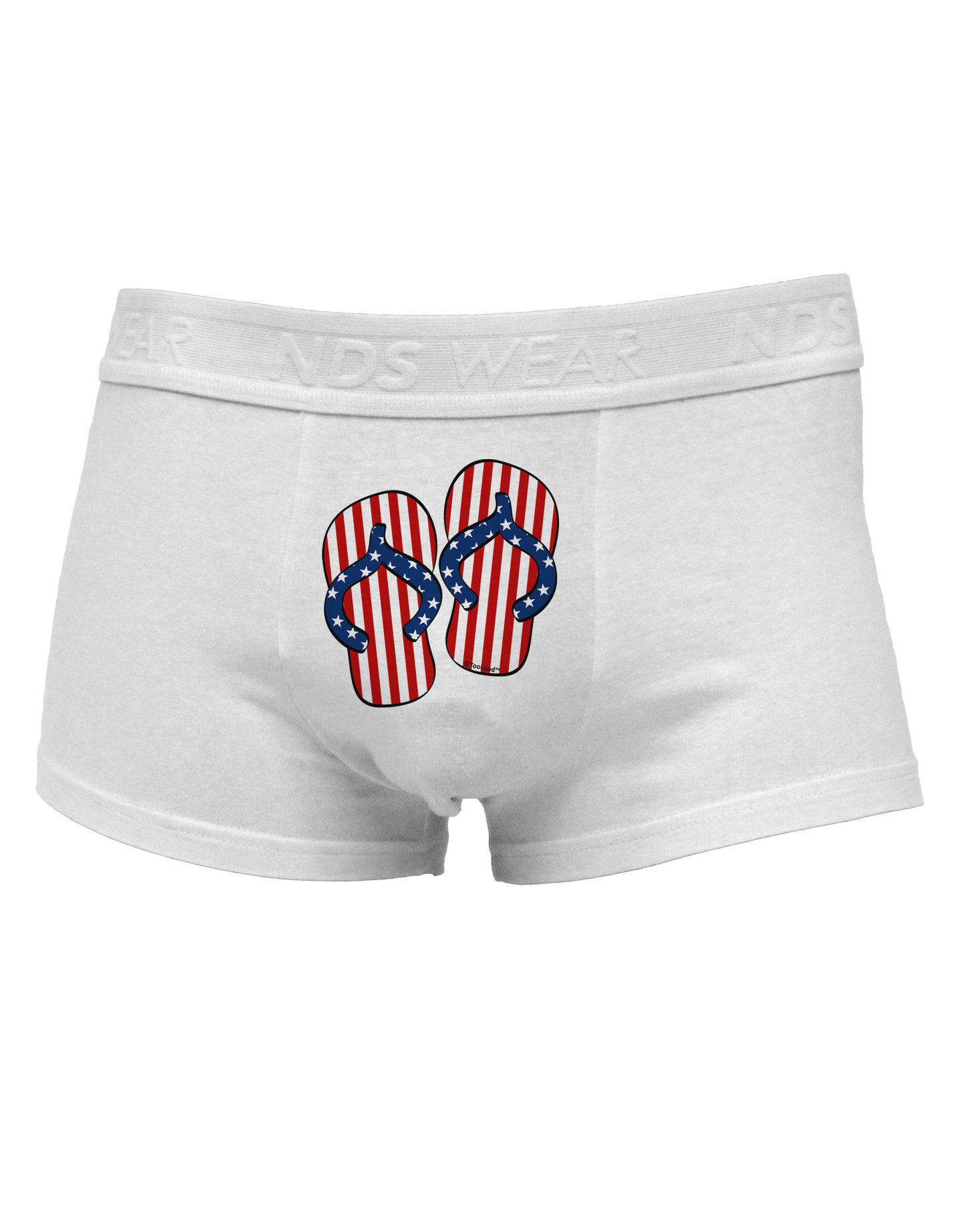 Stars and Stripes Flip Flops Mens Cotton Trunk Underwear-Men's Trunk Underwear-NDS Wear-White-Small-Davson Sales