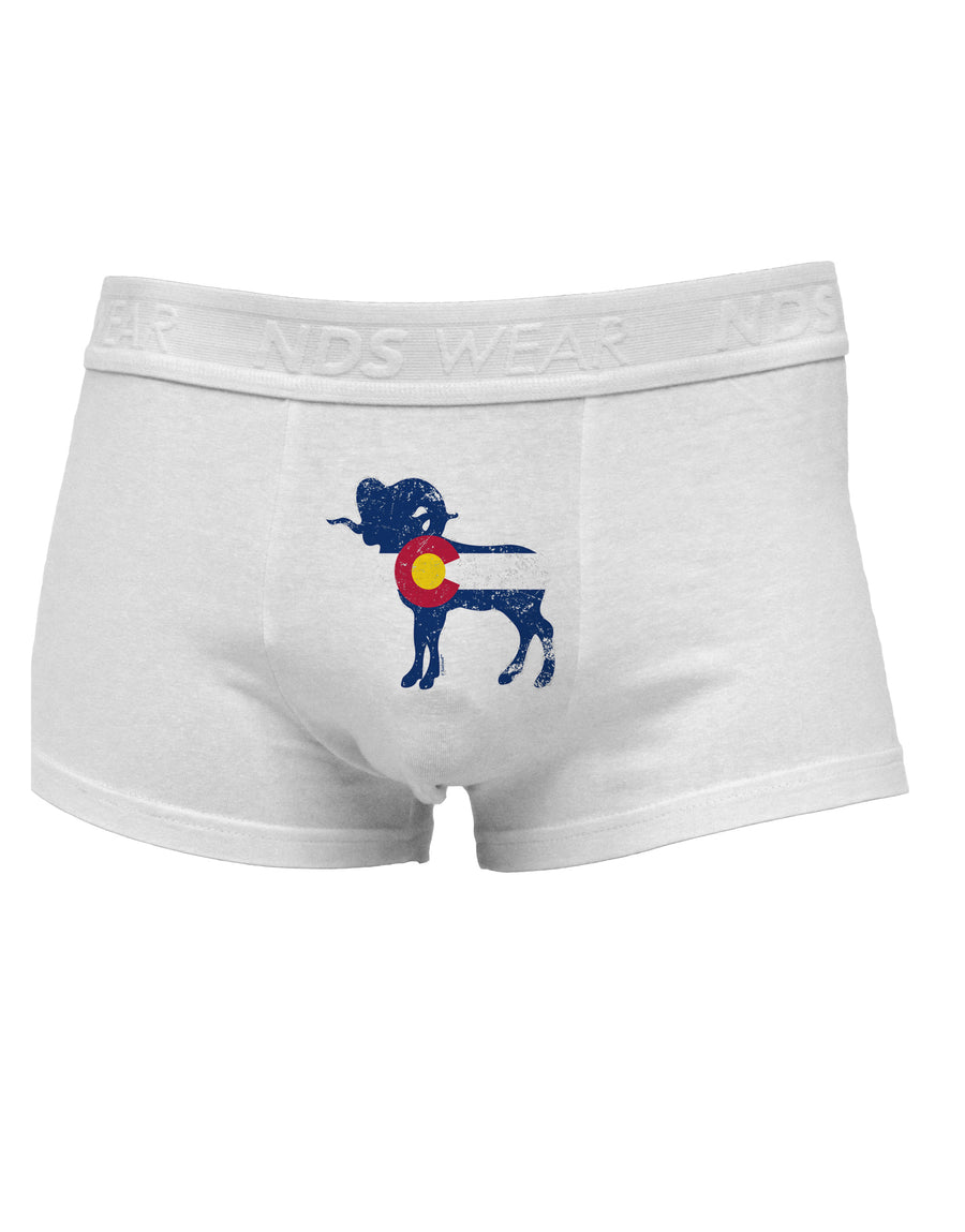 Grunge Rocky Mountain Bighorn Sheep Flag Mens Cotton Trunk Underwear-Men's Trunk Underwear-NDS Wear-White-Small-Davson Sales