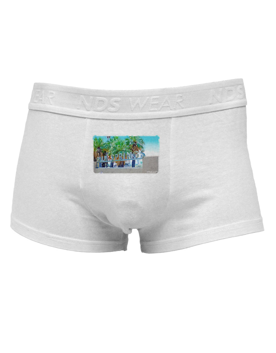 Palm Springs Watercolor Mens Cotton Trunk Underwear-Men's Trunk Underwear-NDS Wear-White-Small-Davson Sales