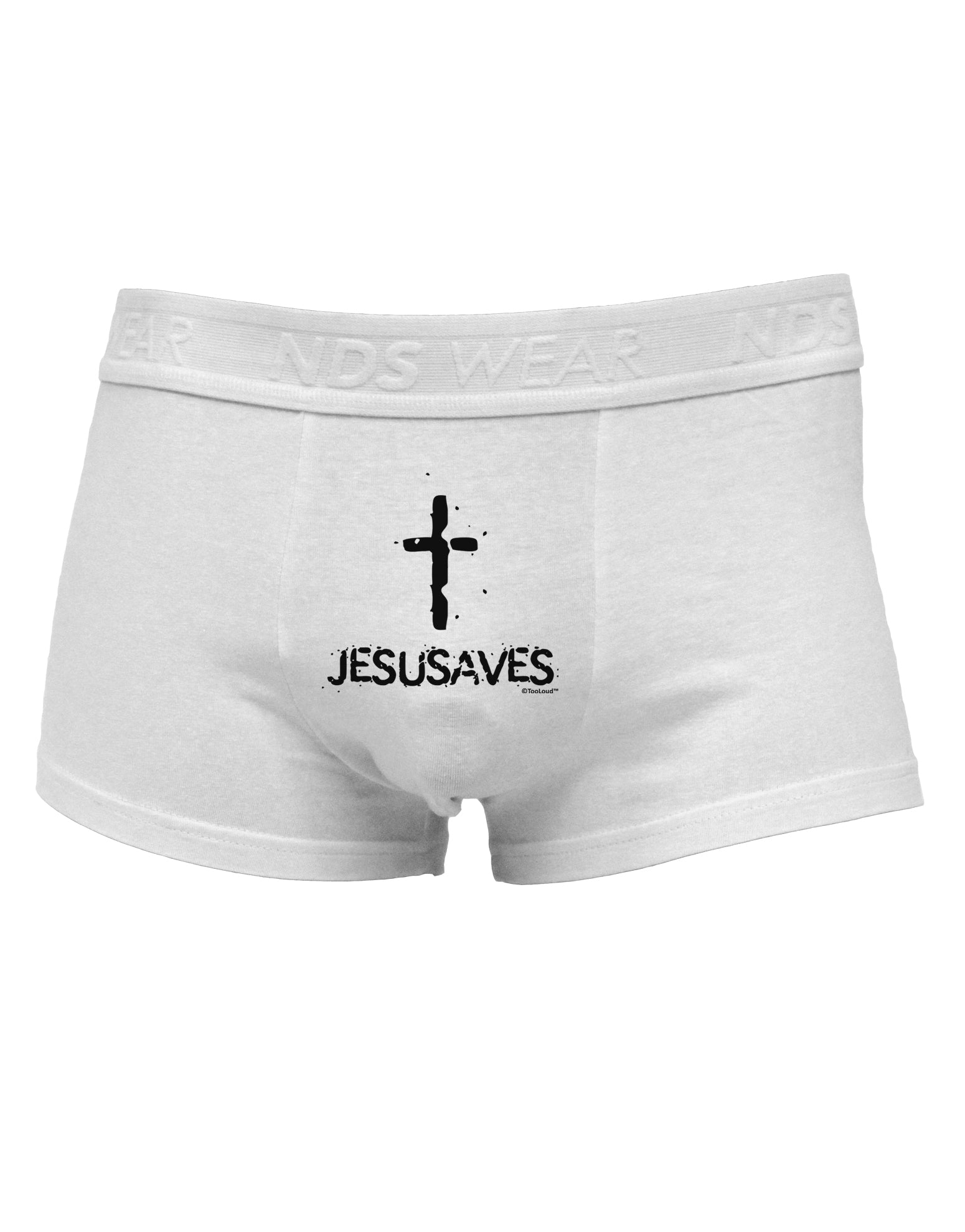 JESUSAVES - Jesus Saves Cross Design Mens Cotton Trunk Underwear by TooLoud-Men's Trunk Underwear-TooLoud-White-Small-Davson Sales